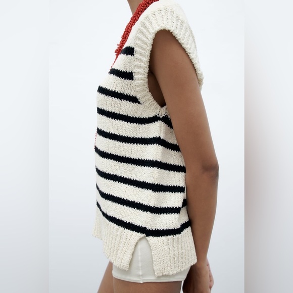 Zara Striped Knit Vest - Picture 3 of 7